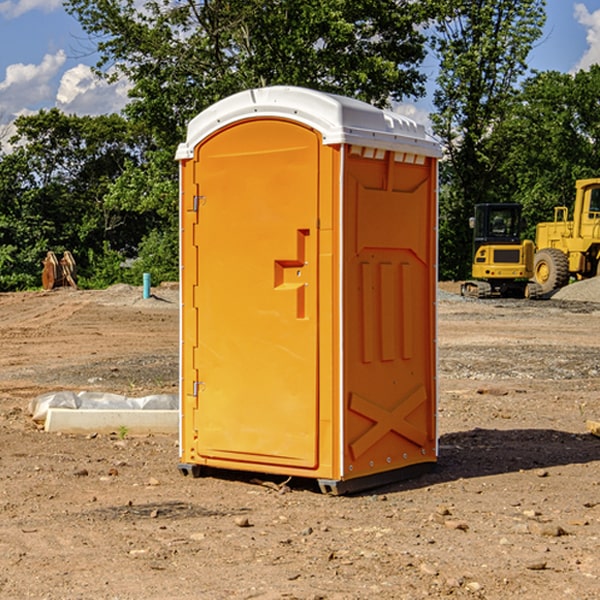 how often are the portable toilets cleaned and serviced during a rental period in Dennard